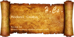 Hodosi Csaba névjegykártya